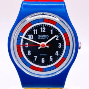 Vintage Swatch Watch 1985, "Try-Color-Racer" (LS102) Ladies 25mm